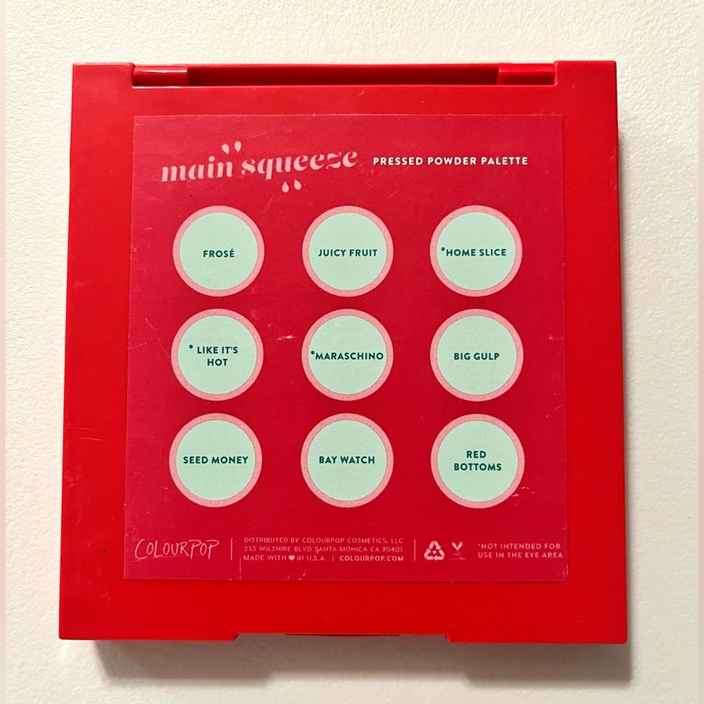 ColourPop Main Squeeze Eye Shadow 9 Color Palette Shades of Red - Picture 2 of 8